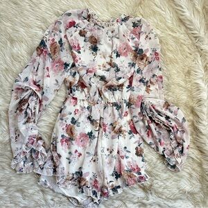 Floral Open Back Romper